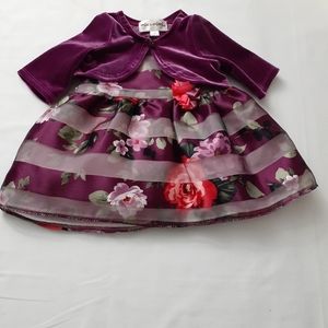 Mia & Mimi Baby Girl's Floral Stiped Dress Sz N/B